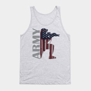 Army American Flag Soldier Tank Top